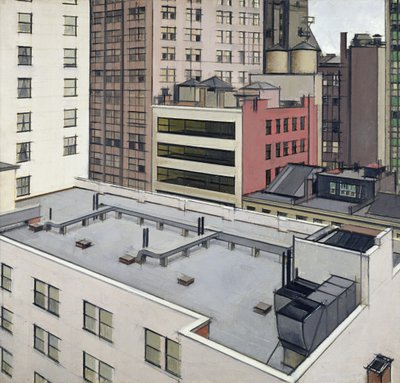 Telhados de Nova Iorque, c.1930 (óleo sobre tela) de Bernard Boutet de Monvel