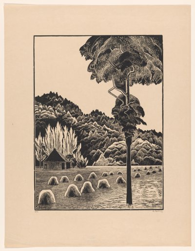 Paisagem dunar com tremonhas de feno de Bernard Essers (signed by artist)