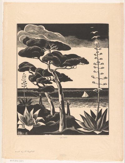 Costa em Saint-Raphaël (título original no objeto) de Bernard Essers (signed by artist)
