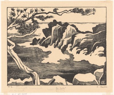 Costa rochosa perto de Saint-Raphaël de Bernard Essers (signed by artist)