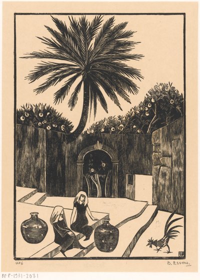 Rua com degraus em Taormina na Sicília de Bernard Essers (signed by artist)