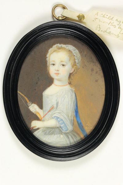 Uma criança nascida em 1714, c.1716 (aguarela sobre marfim) de Bernard III Lens