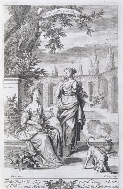 Ética do olfato, ilustração do livro 1, parte 8, capítulo 14 de &39;Os Princípios da Filosofia&39;, de Anthony Le Grand, gravada por Johannes Kip (165253-1722), 1694 de Bernard III Lens