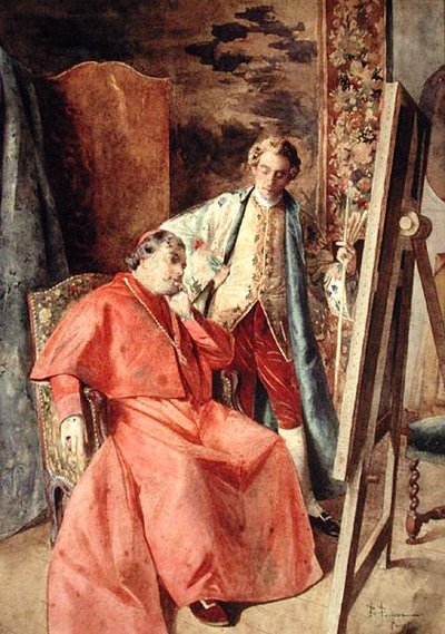 Pintor e Prelado (óleo sobre tela) de Bernard Louis Borione