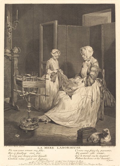 La Mére laborieuse de Bernard Lépicié after Jean Siméon Chardin