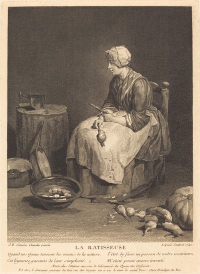 O ancinho de Bernard Lépicié after Jean Siméon Chardin