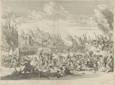 Atrocidades francesas em Bodegraven e Zwammerdam, 1672 de Bernard Picart (workshop of)