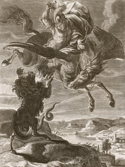 Belerofonte combate a quimera, 1731 de Bernard Picart