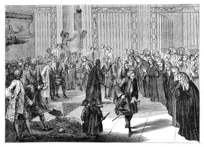 Enterro em uma igreja, 1885. de Bernard Picart
