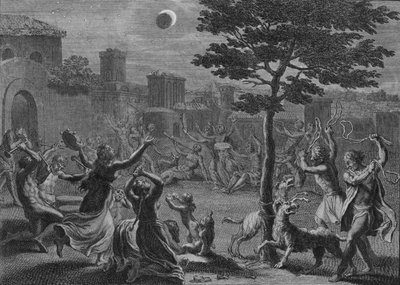 Desolação dos peruanos durante o eclipse lunar, 1723. de Bernard Picart
