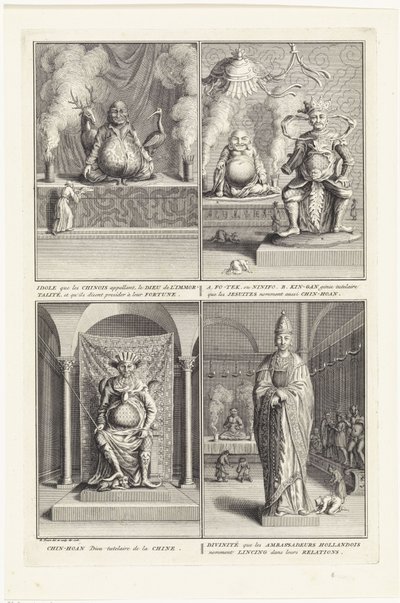 Quatro deuses chineses, 1728 de Bernard Picart