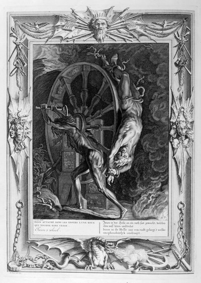 Ixion no Tártaro ao volante, 1733 de Bernard Picart