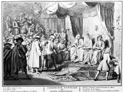 Cerimônia nupcial de judeus portugueses em Amsterdã, 1723 de Bernard Picart
