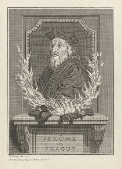 Retrato de Jerônimo de Praga, 1712 de Bernard Picart