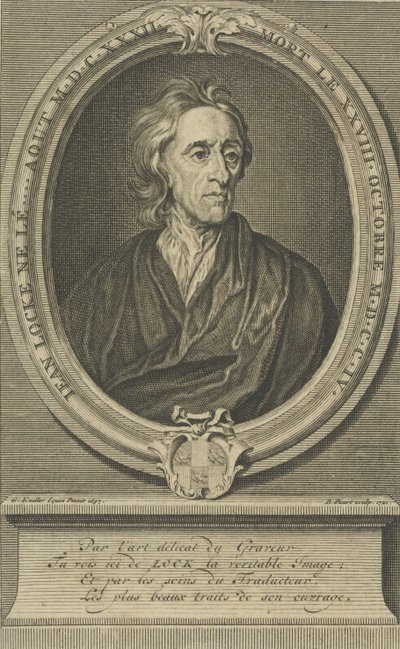 Retrato do médico e filósofo John Locke 1632-1704, 1721. de Bernard Picart