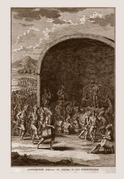 Cerimônia religiosa dos habitantes da ilha de Hispaniola, c1721. de Bernard Picart