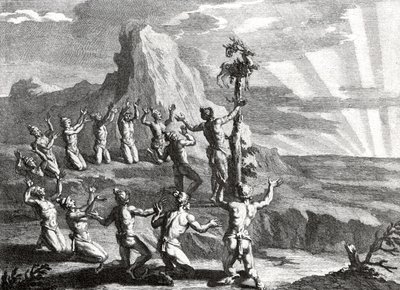 Adoração do sol pelos índios nativos da América do Norte de Bernard Picart