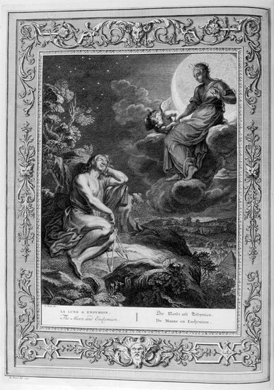 A Lua e Endimião, 1733 de Bernard Picart