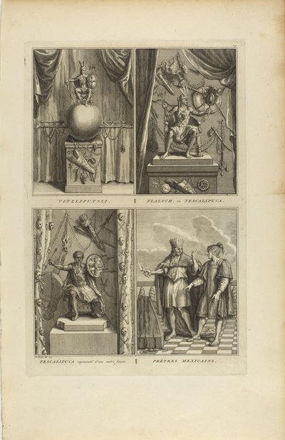Vitzliputsli/Tlalock ou Tescalipuca/Tescalinpuca/Sacerdotes mexicanos de Bernard Picart