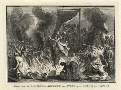 Viúva queimando na Índia, 1728 de Bernard Picart