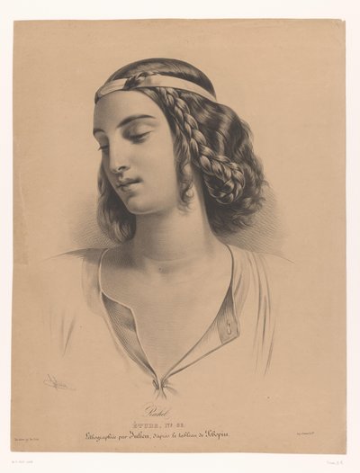 Portret van de actriz Mademoiselle Rachel (Élisabeth Rachel Félix)
Rachel (título sobre o objecto)
Estudo (título da série sobre o objecto) de Bernard Romain Julien