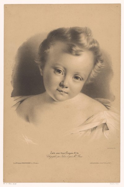 Retrato de uma criança de tenra idade
Estudos em dois lápis de cera (título da série)
Étude aux deux Crayons (título da série sobre o objecto) de Bernard Romain Julien