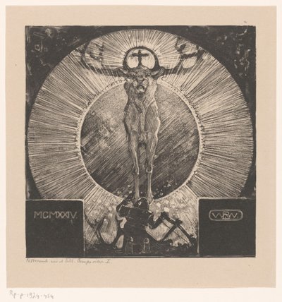 Figura para a aparição de um veado
t Visioen van St. Hubertus (Composição I) (título original) de Bernard Willem Wierink (signed by artist)
