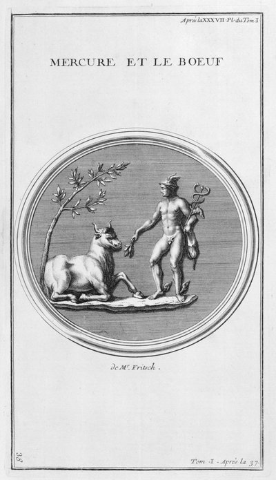 Mercúrio e o Boi, 1757 de Bernard de Montfaucon