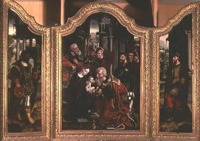 Adoração dos Magos (óleo) de Bernard van Orley