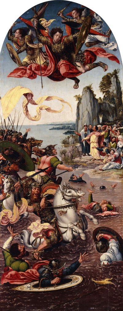 Moisés abrindo o Mar Vermelho na presença de São Miguel, de Bernard van Orley