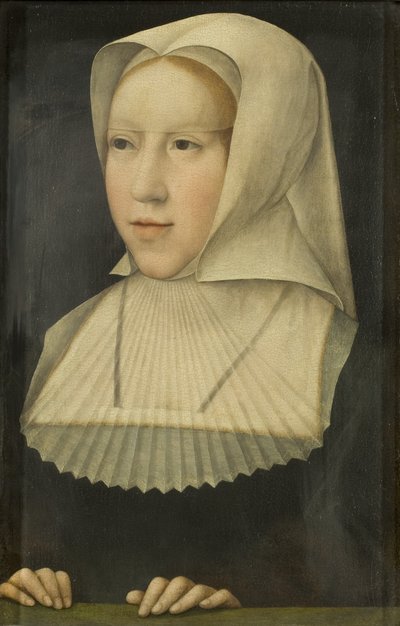 Retrato de Margarida da Áustria (óleo no painel) de Bernard van Orley