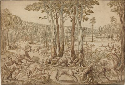The Hunts of Maximilian: The Stag Hunt (agosto) de Bernard van Orley