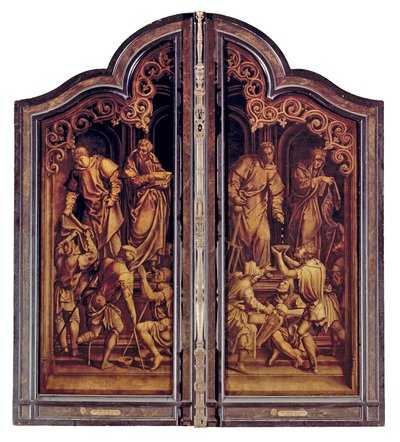 O Juízo Final e as Sete Obras de Misericórdia, encerradas (óleo sobre painel) de Bernard van Orley