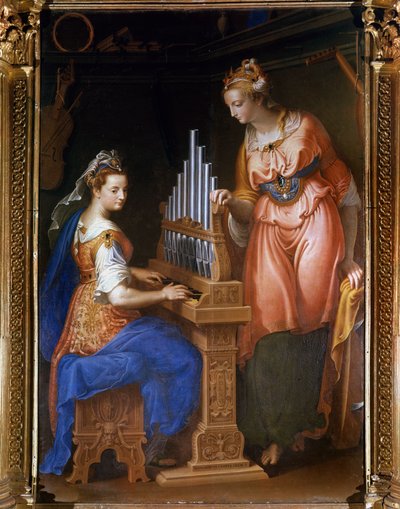 Santa Cecília tocando órgão e Santa Catarina de Bernardino Campi