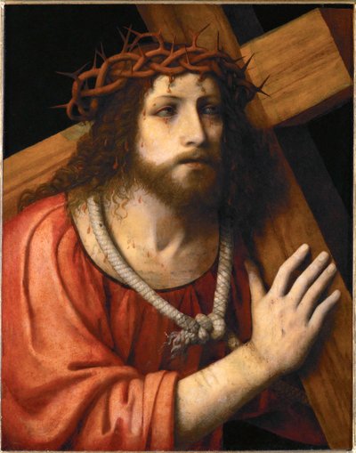 Cristo carregando a cruz (madeira de choupo) de Bernardino Luini