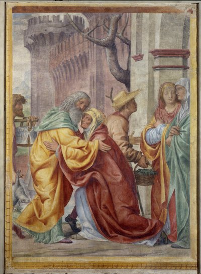 Encontro de Santa Ana e São Joaquim na porta dourada de Bernardino Luini