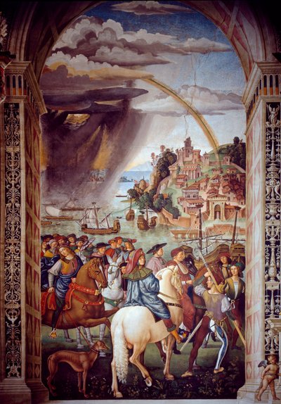 Vida do Papa Pio (Pio) II (Enea Silvio Piccolomini) de Bernardino di Betto Pinturicchio