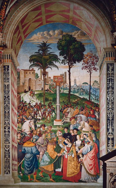 Vida do Papa Pio (Pio) II (Enea Silvio Piccolomini) de Bernardino di Betto Pinturicchio