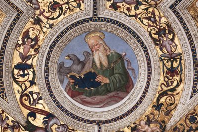 São João Evangelista, detalhe de Os Quatro Evangelistas (fresco de Bernardino di Betto Pinturicchio