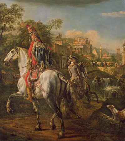 Um hussardo a cavalo, 1773 de Bernardo Bellotto