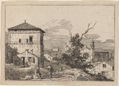 Paisagem com uma árvore morta de Bernardo Bellotto
