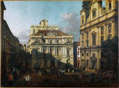 Praça da Universidade Velha em Viena, Áustria (óleo sobre tela) de Bernardo Bellotto