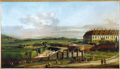 Castelo de Schlosshof, Áustria, visto do norte, construído pelo Príncipe Eugénio de Saboia (óleo sobre tela) de Bernardo Bellotto