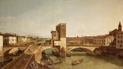 A ponte em Delle Navi, Verona de Bernardo Bellotto