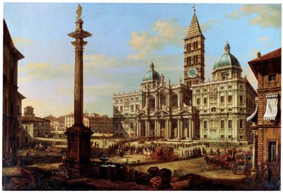 A praça e a igreja de Santa Maria Maggiore em Roma, 1739 de Bernardo Bellotto