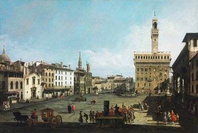 A Piazza della Signoria em Florença de Bernardo Bellotto