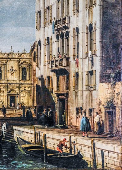 O Rio dei Mendicanti e a Scuola di San Marco (óleo sobre tela) de Bernardo Bellotto