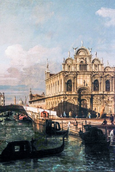 O Rio dei Mendicanti e a Scuola di San Marco (óleo sobre tela) de Bernardo Bellotto