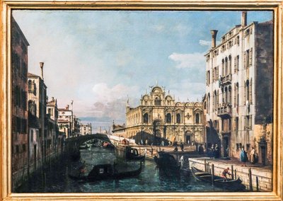 O Rio dei Mendicanti e a Scuola di San Marco (óleo sobre tela) de Bernardo Bellotto