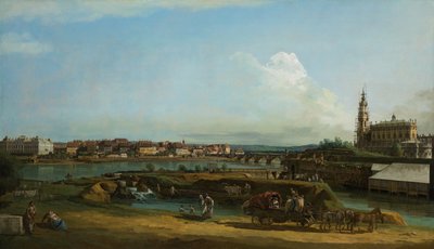 Vista de Dresden com a Hofkirche à direita, 1748 de Bernardo Bellotto